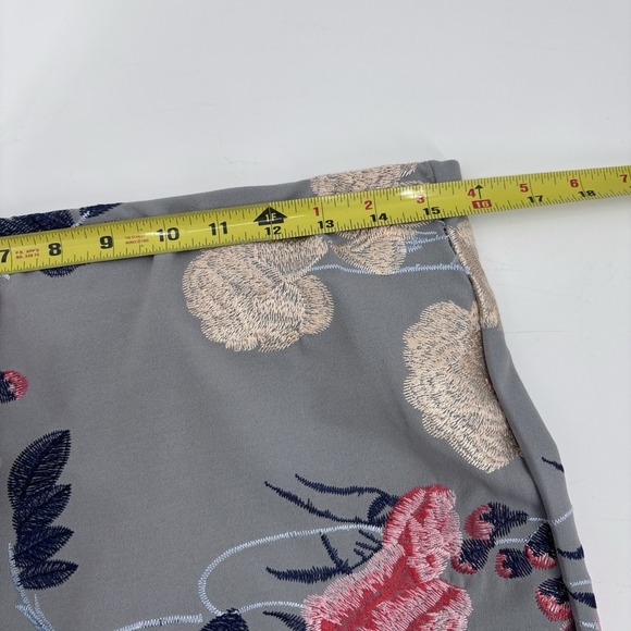 Eci NY Blue Embroidered Floral Pencil Skirt Women's Medium Romantic Academia - Picture 7 of 9